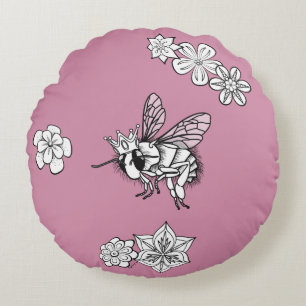 Queen Bee: DIY Colouring by Sonja A.S. Round Cushion