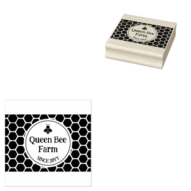 Queen Bee Farm Wood Art Stamp (Stamped)