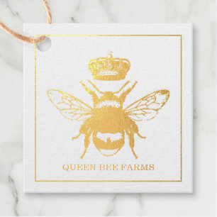 Queen Bee Gold Apiary Beekeeper Business Holiday Favour Tags