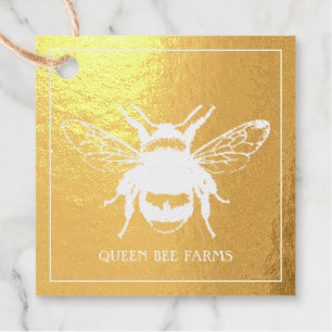 Queen Bee Gold Foil Apiary Business Holiday Favour Tags