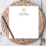 Queen Bee, Gold,  From the Desk of Personalised Notepad<br><div class="desc">This pretty notepad features a faux gold foil "Queen Bee" and your personalisation.  Use the template form to add your text.</div>