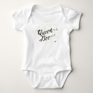 "Queen Bee" Gold Hexies & Bee Baby Bodysuit