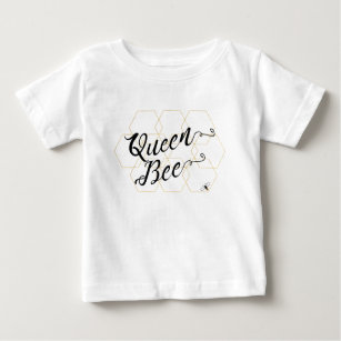 "Queen Bee" Gold Hexies & Bee Baby T-Shirt