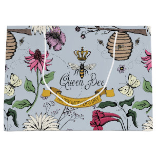 Queen Bee Gold Royal Crown Photo Large Gift Bag