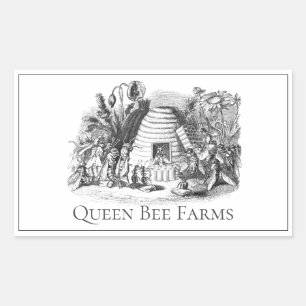 Queen Bee Hive Garden Promotional Rectangular Sticker