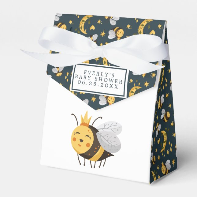 Queen Bee Honey Bee Cute Baby Shower Favour Box (Front Side)