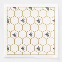 Queen Bee & Honeycomb Napkins