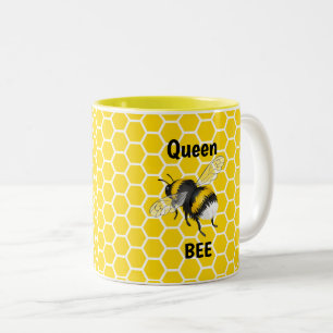 Queen Bee Honeycomb Two-Tone Coffee Mug