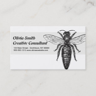 Queen Bee Illustration Classic Drawing Business Card