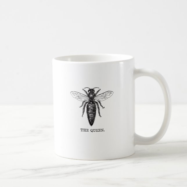 Queen Bee Illustration Classic Drawing Coffee Mug (Right)