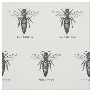 Queen Bee Illustration Classic Drawing Fabric