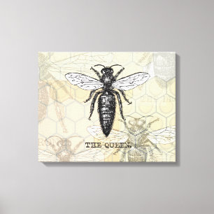 Queen Bee Insect Bees Honey Beehive Canvas Print