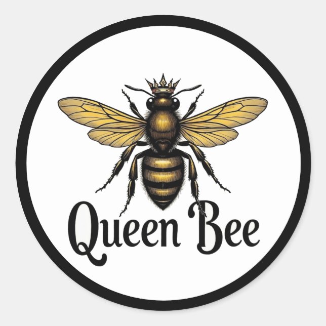 Queen Bee Latte Mug Classic Round Sticker (Front)