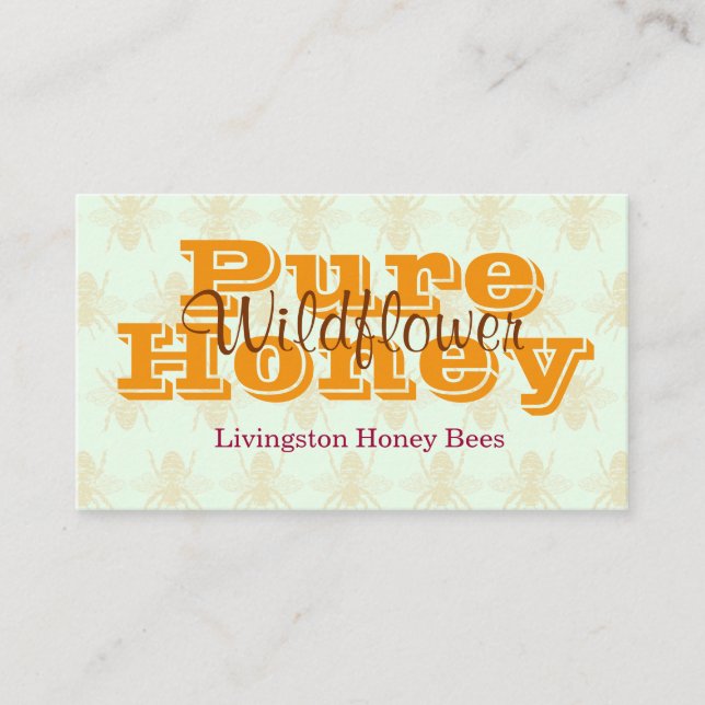 Queen Bee Light Green Beekeeper Business Card (Front)