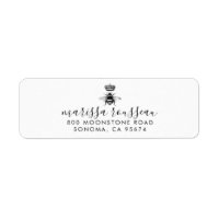Queen Bee Logo Crown Handwritten Script Name