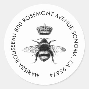 Queen Bee Logo Crown Return Address Label