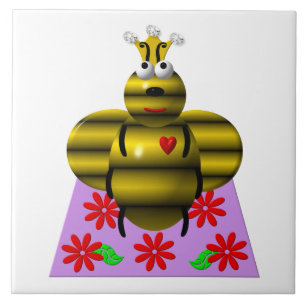 Queen Bee on a Quilt Tile