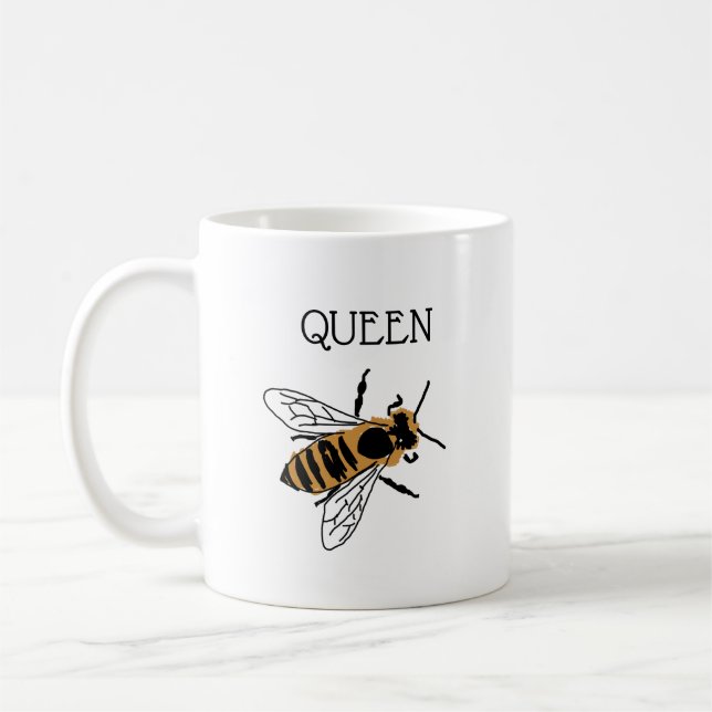 Queen Bee Painting Insect Coffee Mug (Left)