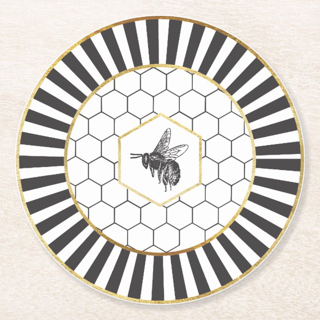 Queen Bee Paper Coaster (Front)
