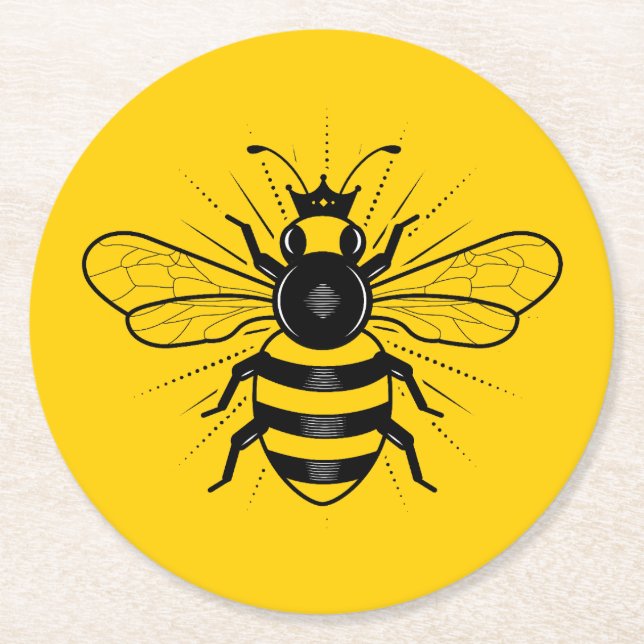 Queen Bee Paper Coasters (Front)