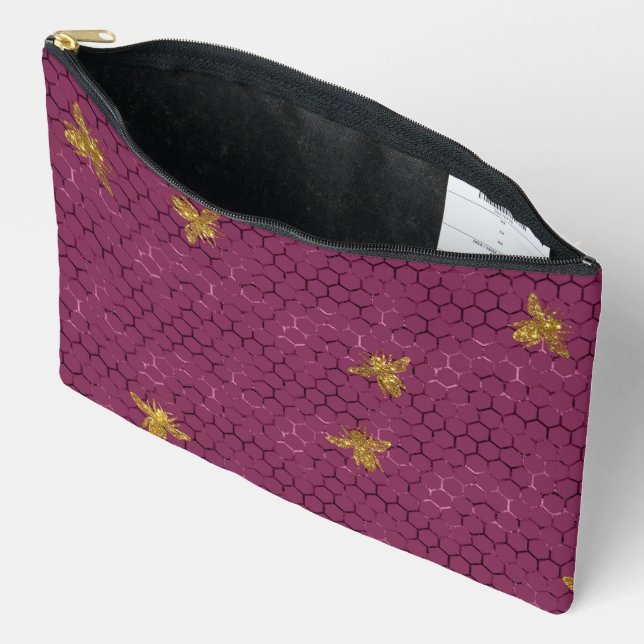 Queen Bee Pattern  Accessory Pouch (Open)