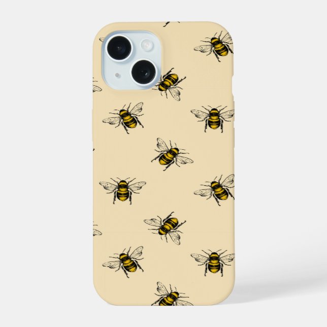 Queen Bee Pattern iPhone 15 Case (Back)