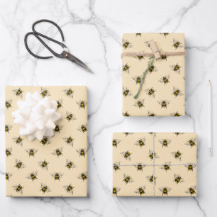 Queen Bee Pattern Wrapping Paper Sheet