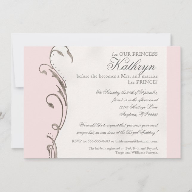 Queen Bee Royal Wedding Bridal Shower Invitation (Front)