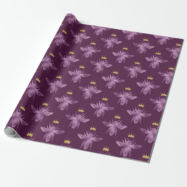 Queen Bee Series Design 8 Wrapping Paper (Unrolled)