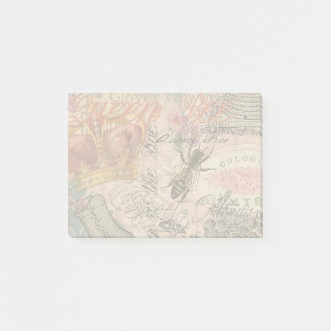 Queen Bee Vintage Beautiful Collage Post-it Notes (Front)