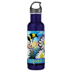 Queen Bee Whimsical Bumblebee Daisies Personalized 710 Ml Water Bottle