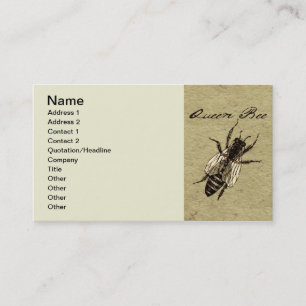 Queen Bee Wildlife Flying Bug Insect Business Card
