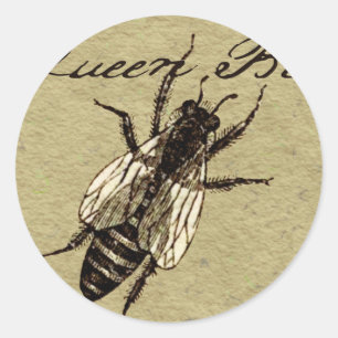 Queen Bee Wildlife Flying Bug Insect Classic Round Sticker