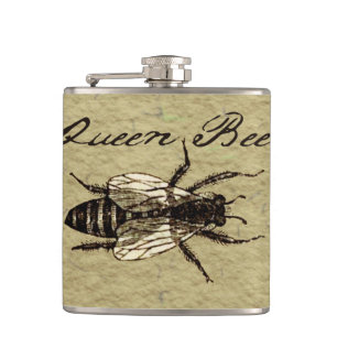 Queen Bee Wildlife Flying Bug Insect Hip Flask