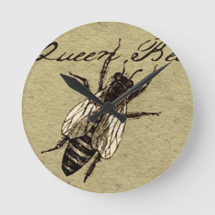 Queen Bee Wildlife Flying Bug Insect Round Clock