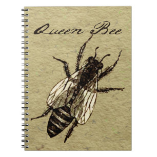 Queen Bee Wildlife Flying Bug Insect Spiral Notebook