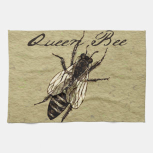 Queen Bee Wildlife Flying Bug Insect Tea Towel