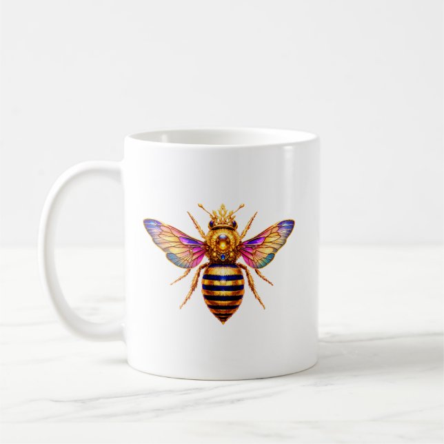 Queen Bee With Crown Coffee Mug (Left)