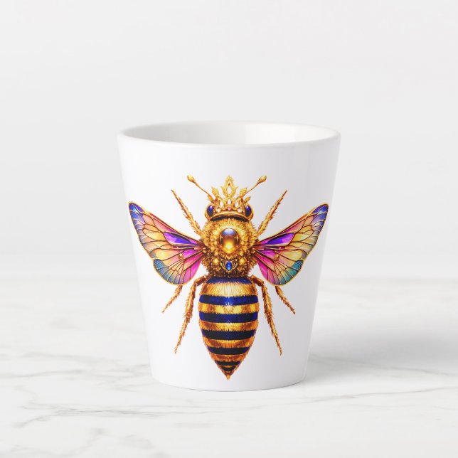 Queen Bee With Crown Latte Mug (Front)