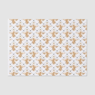 Queen Bee with Crown Silhouette Diamond Pattern Tissue Paper