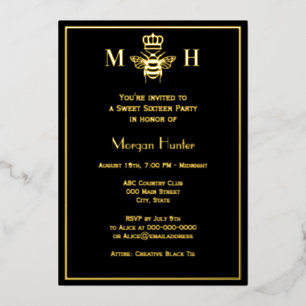 Queen Bee With Crown Sweet Sixteen