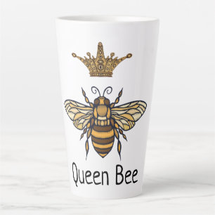 Queen Bee with Fancy Crown Latte Mug