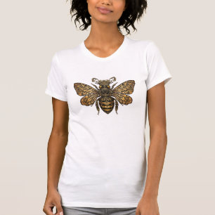 Queen Bee with Gold Crown - Regal Royalty Bee T-Shirt