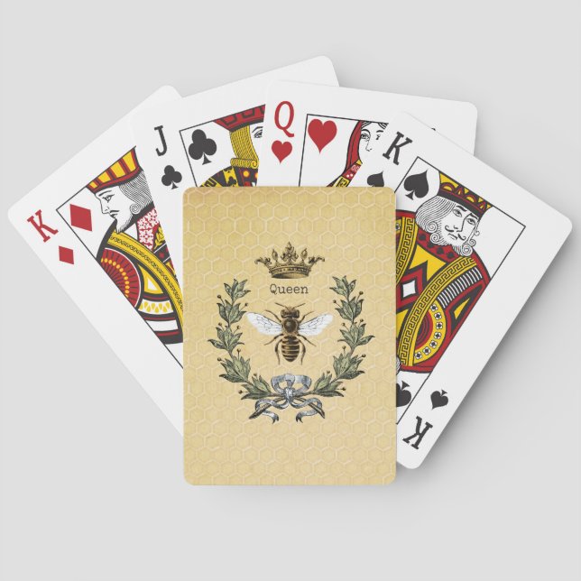 Queen Bee with Wreath and Crown Playing Cards (Back)