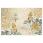 Queen Bee Yellow Roses with Damask Floral