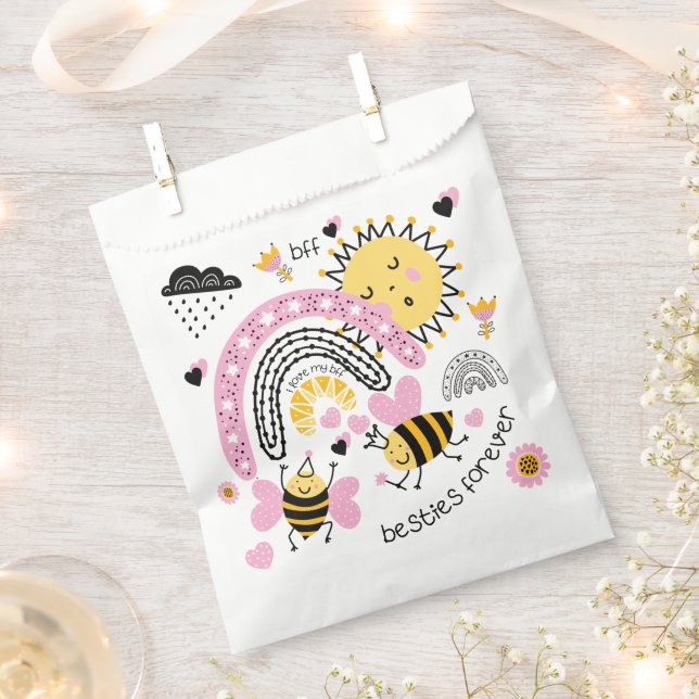 Queen Bees Best Friends Forever Cute BFF Girls Favour Bags (Clipped)
