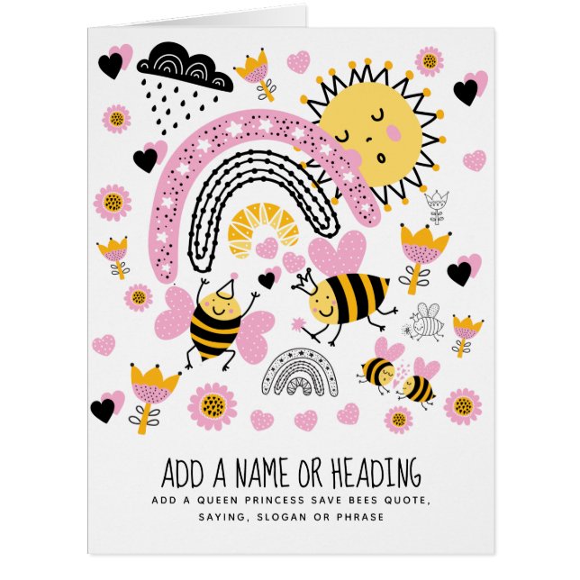 Queen BEES Cute BFF, Baby Girl, Girly Gifts Pink (Front)