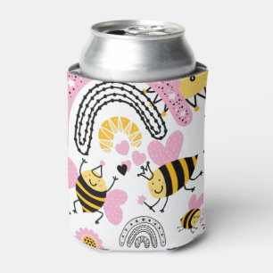 Queen BEES Cute BFF, Baby Girl, Girly Gifts Pink Can Cooler