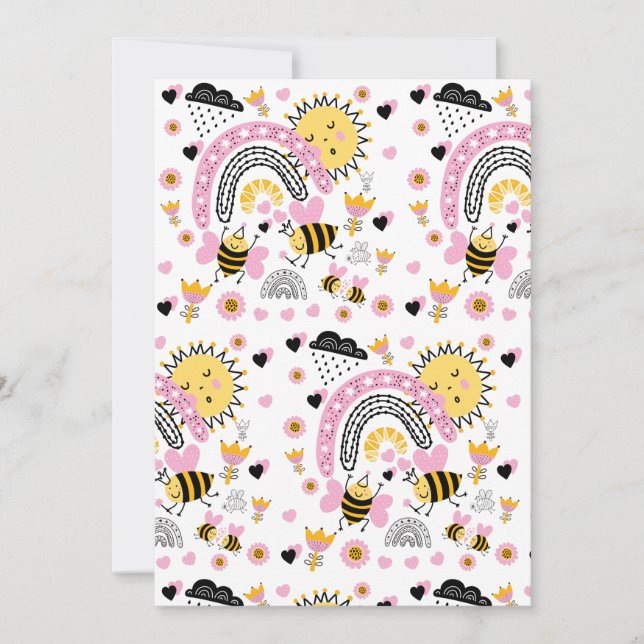 Queen BEES Cute BFF, Baby Girl, Girly Gifts Pink Invitation (Front)