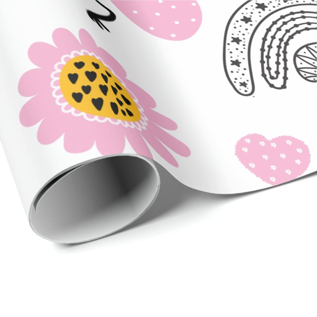 Queen BEES Cute BFF, Baby Girl, Girly Gifts Pink Wrapping Paper (Roll Corner)